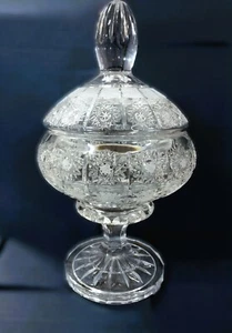 Czech bohemia crystal glass - Cut dosa 24 cm - Picture 1 of 4