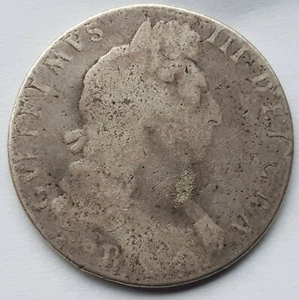 Moneda de plata .925 media corona de la Casa de la Moneda del Rey Guillermo III Bristol 1697 - Imagen 1 de 4