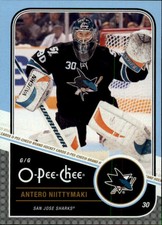 2011-12 O-Pee-Chee Sharks Hockey Card #318 Antero Niittymaki