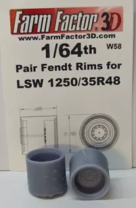 1/64 3D Printed Pair of Fendt Rims for LSW 1250/35R48 Tires - Picture 1 of 2