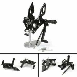 CNC Adjustable Rearsets Footrests Pedal For 2014-2016 Yamaha YZF R25 R3 Black - Picture 1 of 5