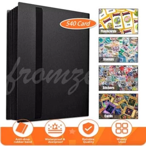 540 Cards Pocket Binder with Strap 9 Pocket Storage Trading Cards Album Folder - Picture 1 of 10