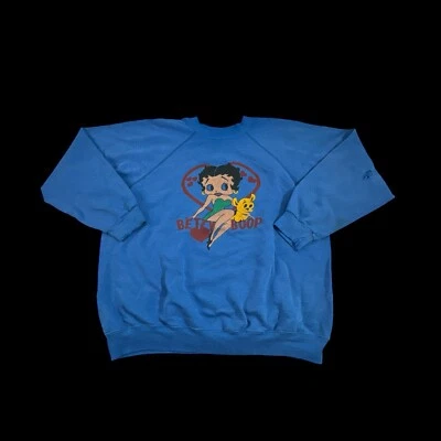 Vintage 80s XL Hanes Betty Boop Pudgy Dog Sweatshirt USA Crewneck Long Sleeve Foto 1 de 4