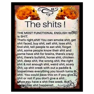 Funny Sh*t Happens "The Must Functional Word" Sticker Sign Vinyl 4 Sizes - Picture 1 of 5