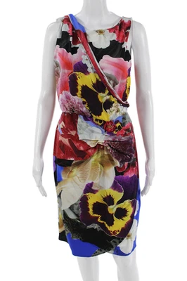 Vestido Vaina Mujer Roberto Cavalli Multicolor Sin Mangas Floral Talla 48 Foto 1 de 4