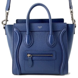 CELINE Luggage shopper Size Nano Leather Blue 189243 - Picture 1 of 16