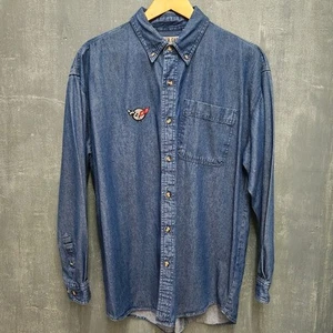 W.R. Gass Men’s Size Large 100% Cotton  Denim Shirt Embroidered Corvette Logo - Picture 1 of 10