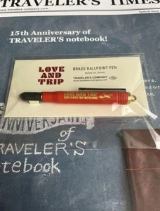 Traveler’s Notebook LOVE AND TRIP Messing Kugelschreiber rot limitiert Japan selten - Bild 1 von 1