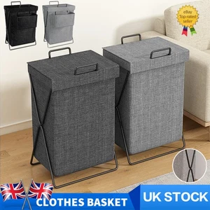Cesta de lavandería lavado sucio para contenedor de ropa bolsa de almacenamiento plegable con tapa - Imagen 1 de 16