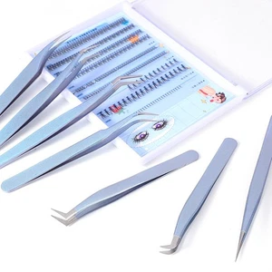 Wimpern --Pinzetten für Wimpernverlängerungen Blau --Gradient Edelstahl Clip - Photo 1/33