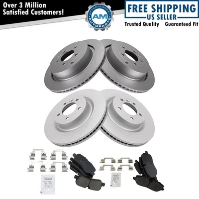 Kit de pastillas de freno delanteras traseras premium de cerámica y rotor recubierto para Land Rover Foto 1 de 4