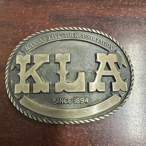 Vintage KLA Kansas Livestock Association 1978 Second Addition Brass Belt Buckle - Picture 1 of 3