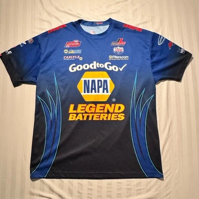 NAPA Auto John Lombardo Jr Pro Series Pit Image Crew Shirt Mens 3X Made In USA - Image 1 of 4