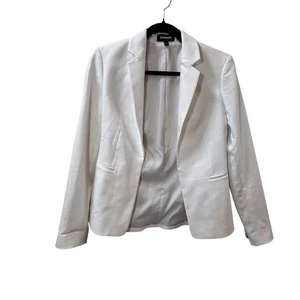 Express White Blazer Size 2 Womens Stretch Career Business Casual Jacket - Picture 1 of 7