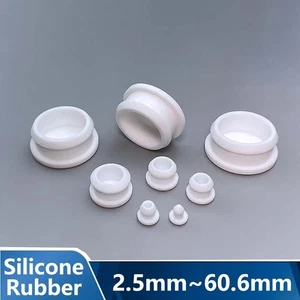 White Snap-on Hole Plug Silicone Rubber Blanking End Caps 2.5mm ~ 60mm - Picture 1 of 13