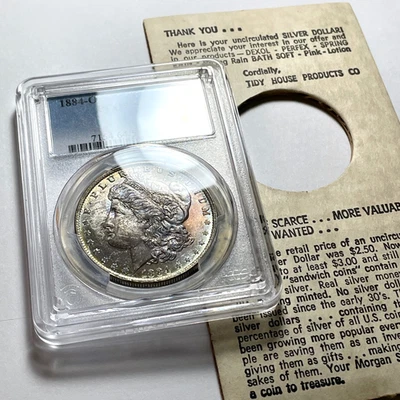1884-O Tidy House Rainbow Toned Morgan Silver Dollar PCGS MS64 - Image 1 of 4