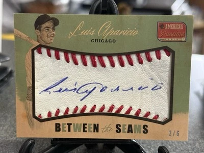 2013 Panini America's Pastime Between the Seams Luis Aparicio Auto Ball /6 - Image 1 of 2