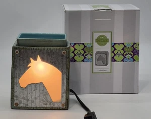 Scentsy Wax Warmer Unbridled Horse Terquoise Retired With Box - Picture 1 of 14
