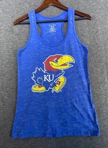 Camiseta sin mangas KU Jayhawk espalda cruzada cuello redondo azul ligero colorido talla mediana - Imagen 1 de 7
