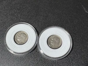 1967 Roosevelt Dime No Mint Mark “in God We Trust”the  Edge Error Coin Lot Of 2 - Picture 1 of 4