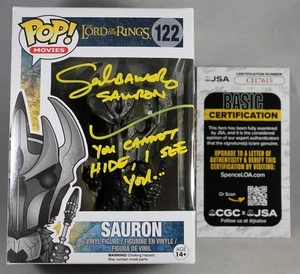 FIGURA FUNKO POP FIRMADA POR SAURÓN SEÑOR DE LOS ANILLOS SALA BAKER AUTOGRAFIADA + CERTIFICADO DE AUTENTICIDAD JSA - Imagen 1 de 2