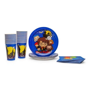 Harry Potter Chibi Friends 60-Piece Party Tableware Set | Cups, Plates, Napkins - Picture 1 of 8