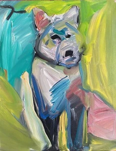 JOSE TRUJILLO Oil Painting IMPRESSIONISM W/COA “Wolf“ 16x20 - Picture 1 of 6