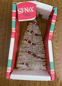 St Nick Flaschenbürste Weihnachtsbaum MCM rot & gold Kugeln Girlande Mid Century Vintage - Bild 1 von 17