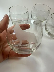 Corgi geätztes Glas Roly Poly niedrige Kugel Getränk Gläser 4er Set Hundeliebhaber - Bild 1 von 4