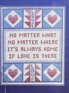 Vintage WonderArt gestempelt Kreuzstich Sampler Liebe ist da egal was - Bild 1 von 4
