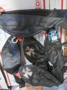 5 Vtg Leather Helmet Skull Cap Hat Bandana Motorcycle Biker Head Gear - 5 LOT - Picture 1 of 3