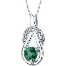 BOMB PARTY RBP3410 NECKLACE “ SEEING STARS ” LAB-CREATED EMERALD/RHODIUM  PLATING