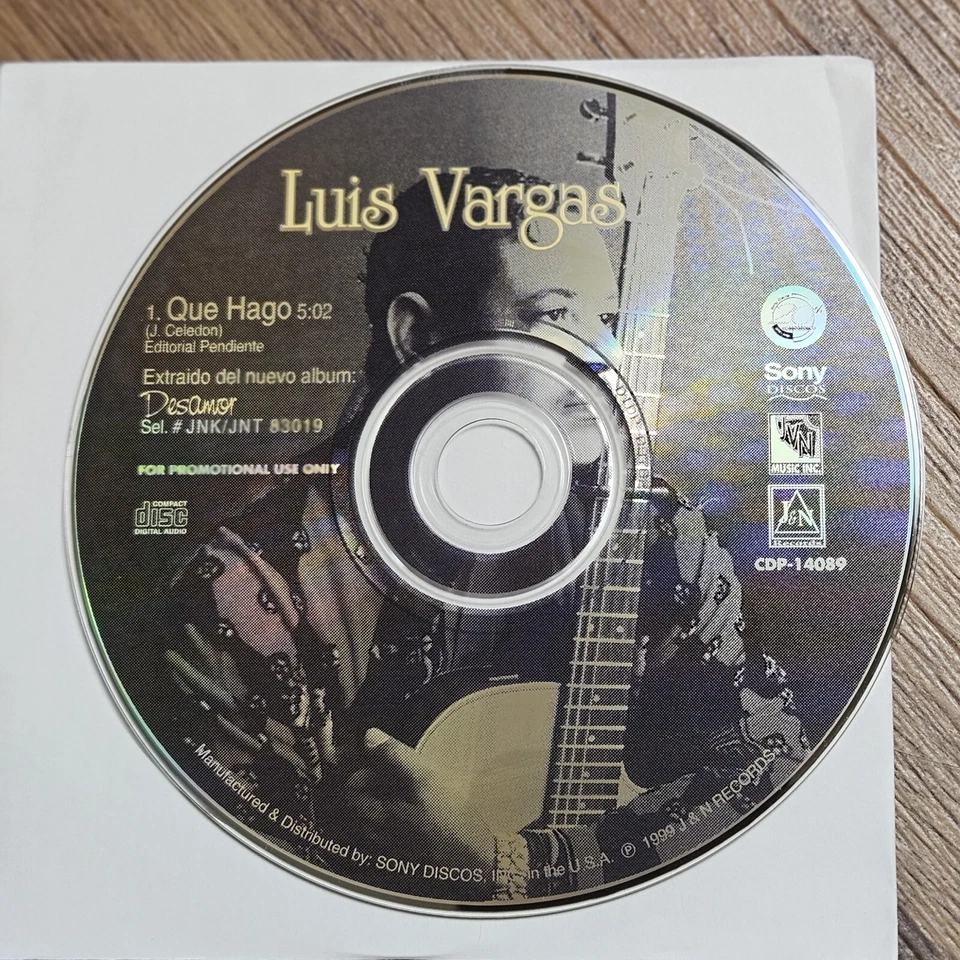 Luis Vargas – Que Hago 1999 J&N Records CDP-14089 Latin CD Single Promo - Image 1 of 1
