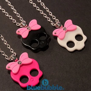 COLLAR CALAVERA CHICA PUNK FUNKY LINDO KITSCH RETRO KAWAII DIAMANTE GÓTICO EMO PIRATA - Imagen 1 de 4