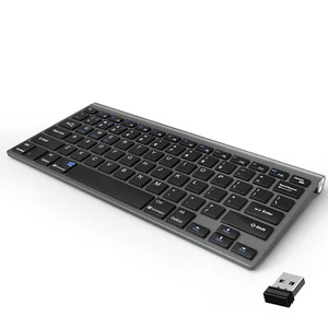 Portable 2.4G+Bluetooth Keyboard Ultra Slim Waterproof Office For Windows Laptop - Picture 1 of 12