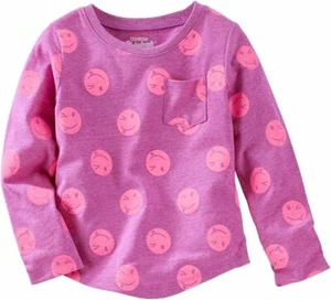 OshKosh B'Gosh Kid Mädchen Happy Face Grafik T-Shirt Größe 6x, 8, 10 - Bild 1 von 1