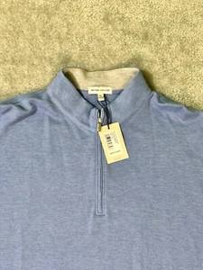 Peter Millar Crown Comfort Quarter Zip Pullover Sweater MS24K49 Blue Size XL - Picture 1 of 10