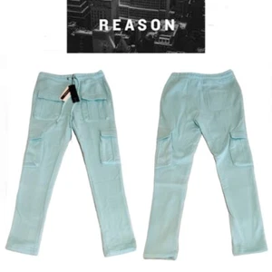 NWT Reason Clothing Sz Sm Aqua Cargo Jogging Pants - Picture 1 of 7