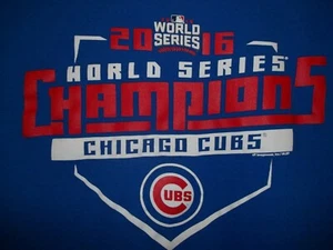 Chicago Cubs Men's T-Shirt Sz Medium LS World Series Champions 2016 Blue - Bild 1 von 5