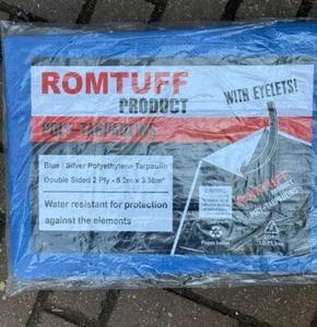 12ft X 18ft Tarpaulin Heavy Duty Waterproof Sheet Blue Tarp Lightweight Cover. - Picture 1 of 7