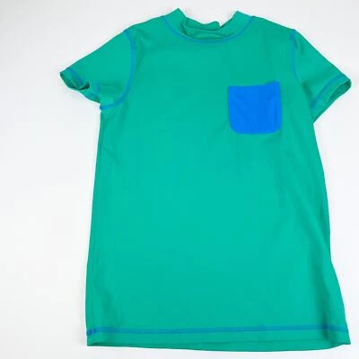 Mini Boden Short Sleeve Pocket Rash Guard Swim Shirt Green Kids Size 11-12Y - Image 1 of 4