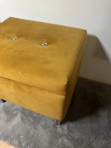 Hocker Sitz Pouf Aufbewahrungsbox zum Öffnen Pufa Otwierana Schowek Welur Chrom - Bild 1 von 9