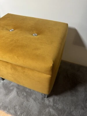 Hocker Sitz Pouf Aufbewahrungsbox zum Öffnen Pufa Otwierana Schowek Welur Chrom - Bild 1 von 4