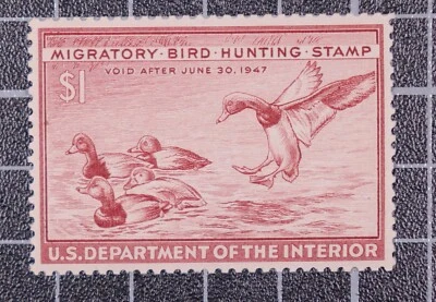 Scott RW13 1946 $1.00 Duck Stamp MNH PSE Cert 90 SCV $110.00 - Image 1 of 3