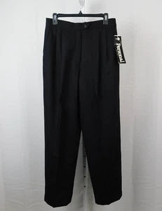 Leslie Fay Personal Pleated Wool Blend Wide Leg Dress Pants 14 Black #2430 - Picture 1 of 9