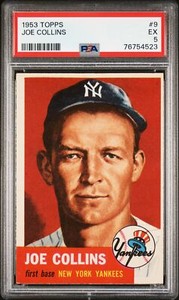 1953 Topps #9 Joe Collins Yankees PSA 5