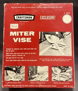 Vintage Sears Craftsman Miter Vise 9-3279 w/ Original Box Radial Arm Saw 1965 - Picture 1 of 3