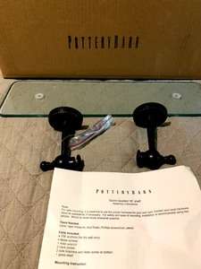 Pottery Barn Glass Shelf Bronze 18" Wall Mount Bathroom Shower/Wall NOB - Picture 1 of 5