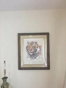 Guy Coheleach hand signed lithograph Siberian Tiger Framed Franklin Mint SALE - Picture 1 of 6