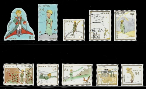 Japan 2019  La Petit The Little Prince 84Y Complete Used Set of 10 Sc# 4365 a-j Cover